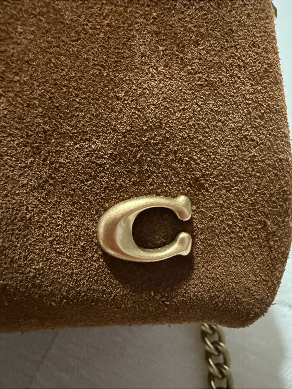 Coach Suede Lana 19 Tote Bag with Chain crossbody strap - Picture 11 of 12